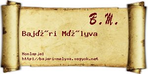 Bajári Mályva névjegykártya